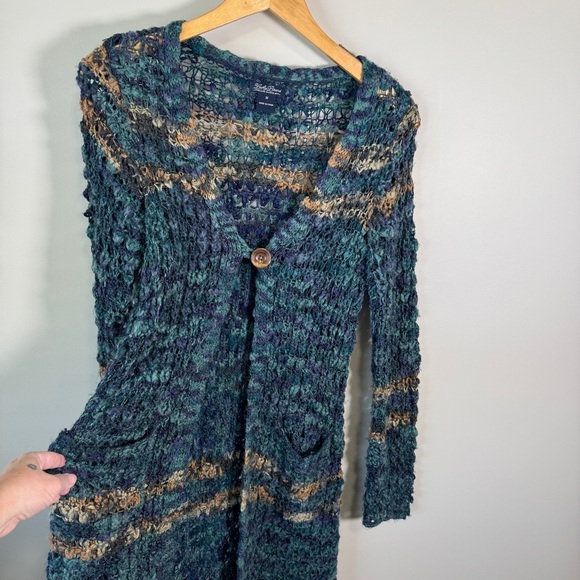 Lucky Brand Sweater Cardigan Women Size Medium Fringe Long Sleeve Boho - Picture 6 of 14